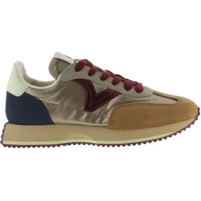 Baskets en nylon métallisé et cuir fendu femme Victoria Cosmos Beige 39 - Publicité Baskets en nylon métallisé et cuir fendu femme Victoria Cosmos Beige 39 - Publicité