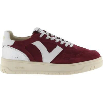 Baskets en cuir fendu et contraste femme Victoria Seul Rouge 39 - Publicité Baskets en cuir fendu et contraste femme Victoria Seul Rouge 39 - Publicité