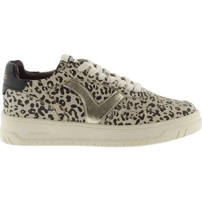 Baskets en cuir fendu imprimé animal et métal femme Victoria Seul Beige 37 - Publicité Baskets en cuir fendu imprimé animal et métal femme Victoria Seul Beige 37 - Publicité