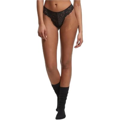 Tanga en dentelle femme Urban Classics (x2) Noir XS - Publicité Tanga en dentelle femme Urban Classics (x2) Noir XS - Publicité