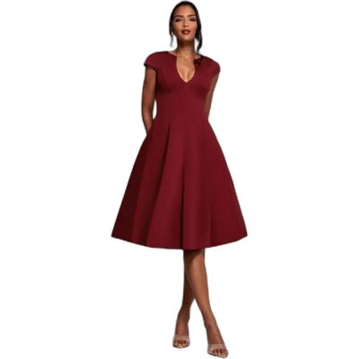Robe femme Goddiva Cap A-line Wine Rose 40 - Publicité Robe femme Goddiva Cap A-line Wine Rose 40 - Publicité