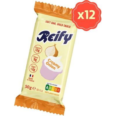 Barre protéinée salée Reify Saveur Creamy Onion Blanc TU - Publicité Barre protéinée salée Reify Saveur Creamy Onion Blanc TU - Publicité
