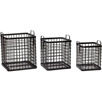 Conjunto de 3 Cestos Quadrados HUBSCH INTERIOR - Publicité Conjunto de 3 Cestos Quadrados HUBSCH INTERIOR - Publicité