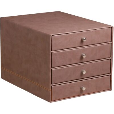 Boîte de rangement 4 tiroirs simili cuir italien Rhodia Rhodia Marron 24,8x32,7x22,8 cm - Publicité Boîte de rangement 4 tiroirs simili cuir italien Rhodia Rhodia Marron 24,8x32,7x22,8 cm - Publicité