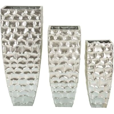 Vase Mauro Ferretti Argy (x3) Argenté 38,1x90,8-30,5x75,6-24,8x62,2 cm - Publicité Vase Mauro Ferretti Argy (x3) Argenté 38,1x90,8-30,5x75,6-24,8x62,2 cm - Publicité