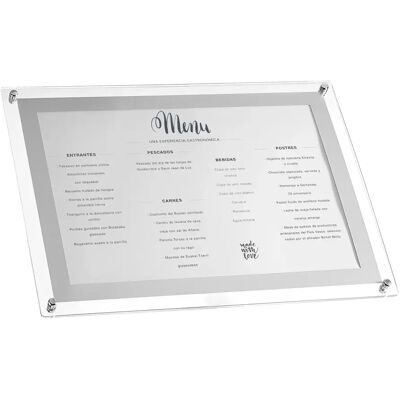 Support de menu acrylique A4 Lacor Gris A4 - Publicité Support de menu acrylique A4 Lacor Gris A4 - Publicité