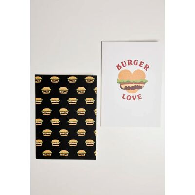 bloc-notes d'exercices Mister Tee Burger Love (x2) Blanc TU - Publicité bloc-notes d'exercices Mister Tee Burger Love (x2) Blanc TU - Publicité