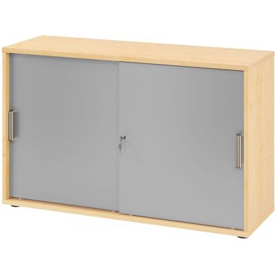 hjh OFFICE PRO BETA 1752S - Érable/Argent Armoire coulissante - Armoire - Publicité hjh OFFICE PRO BETA 1752S - Érable/Argent Armoire coulissante - Armoire - Publicité