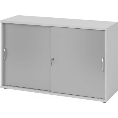 Armoire coulissante HAMMERBACHER - gris clair, argent, 120x40x74.8 cm - Publicité Armoire coulissante HAMMERBACHER - gris clair, argent, 120x40x74.8 cm - Publicité
