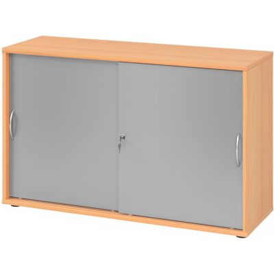 hjh OFFICE PRO BETA 1752S - Armoire à portes coulissantes argenté gain de place - Publicité hjh OFFICE PRO BETA 1752S - Armoire à portes coulissantes argenté gain de place - Publicité