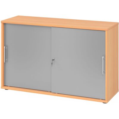 hjh OFFICE PRO BETA 1752S Armoire à portes coulissantes 2 HC - Hêtre/Argent poignée de bastingage plastique - Publicité hjh OFFICE PRO BETA 1752S Armoire à portes coulissantes 2 HC - Hêtre/Argent poignée de bastingage plastique - Publicité