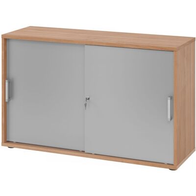 hjh OFFICE PRO BETA 1752S Armoire à portes coulissantes 2 HC - Noyer/Argent poignée chrome métal - Publicité hjh OFFICE PRO BETA 1752S Armoire à portes coulissantes 2 HC - Noyer/Argent poignée chrome métal - Publicité