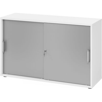 hjh OFFICE PRO BETA 1752S - Armoire coulissante blanc/argent - Publicité hjh OFFICE PRO BETA 1752S - Armoire coulissante blanc/argent - Publicité