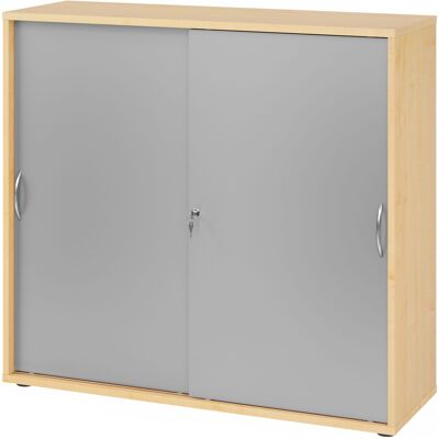 hjh OFFICE PRO BETA 1753S - Érable/Argent Armoire à portes coulissantes - Publicité hjh OFFICE PRO BETA 1753S - Érable/Argent Armoire à portes coulissantes - Publicité