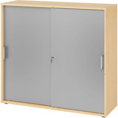 hjh OFFICE PRO BETA 1753S Armoire à portes coulissantes 3 HC - Érable/Argent poignée chrome métal - Publicité hjh OFFICE PRO BETA 1753S Armoire à portes coulissantes 3 HC - Érable/Argent poignée chrome métal - Publicité