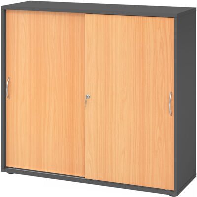 Armoire coulissante HAMMERBACHER - 3 étagères, 120x40x110cm - Publicité Armoire coulissante HAMMERBACHER - 3 étagères, 120x40x110cm - Publicité
