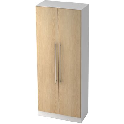 Armoire à dossiers Hammerbacher Blanc/Eiche - 4 étagères - 80x42x200cm - Rangement de bureau - Publicité Armoire à dossiers Hammerbacher Blanc/Eiche - 4 étagères - 80x42x200cm - Rangement de bureau - Publicité