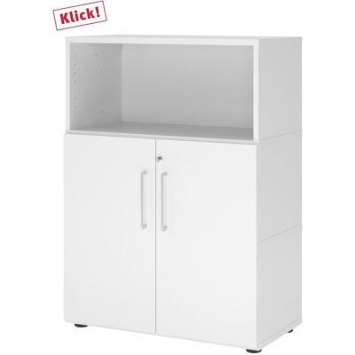 Armoire de rangement HAMMERBACHER - Blanc - 80x40x109.8 cm - Publicité Armoire de rangement HAMMERBACHER - Blanc - 80x40x109.8 cm - Publicité