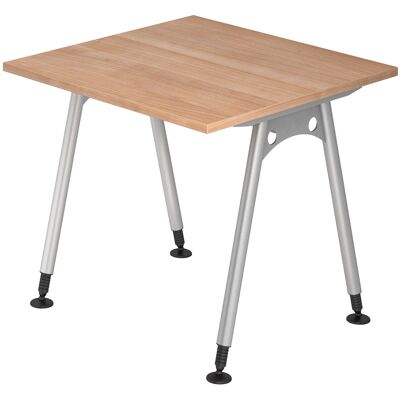 Bureau réglable Hammerbacher AS08 - Noyer, Carré, Pied en A Argenté - Bureau - Publicité Bureau réglable Hammerbacher AS08 - Noyer, Carré, Pied en A Argenté - Bureau - Publicité