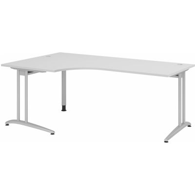 HAMMERBACHER Marque Modèle Bureau en L - Gris Clair, Structure en Argent - Publicité HAMMERBACHER Marque Modèle Bureau en L - Gris Clair, Structure en Argent - Publicité
