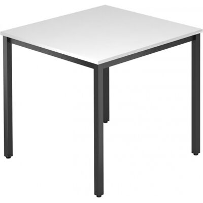 Table de conférence Hammerbacher VDQ08 - Blanc, 80x80cm, Cadre noir - Publicité Table de conférence Hammerbacher VDQ08 - Blanc, 80x80cm, Cadre noir - Publicité