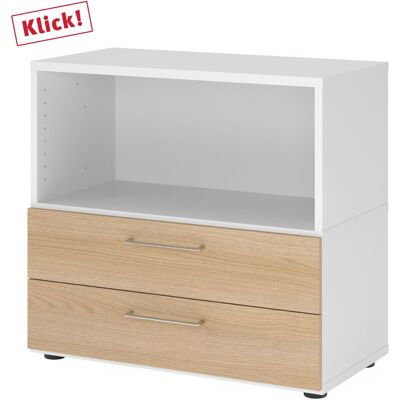 hjh OFFICE PRO FlexWall Armoire de rangement - Blanc / Chêne - Publicité hjh OFFICE PRO FlexWall Armoire de rangement - Blanc / Chêne - Publicité