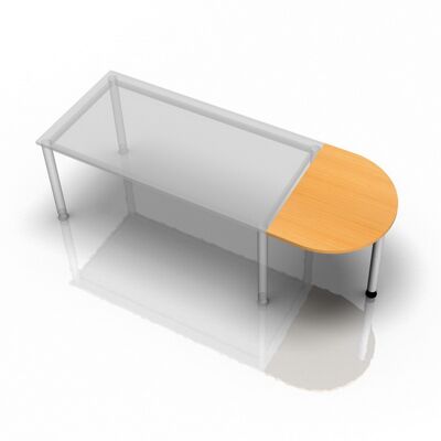 HAMMERBACHER Table d'Extension Réglable - Semi-circulaire - 60x80 cm - Publicité HAMMERBACHER Table d'Extension Réglable - Semi-circulaire - 60x80 cm - Publicité