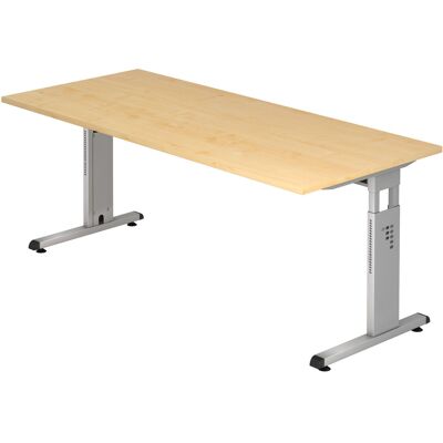 Bureau réglable en hauteur HAMMERBACHER OS 19 - Argent 180x80 cm - Publicité Bureau réglable en hauteur HAMMERBACHER OS 19 - Argent 180x80 cm - Publicité