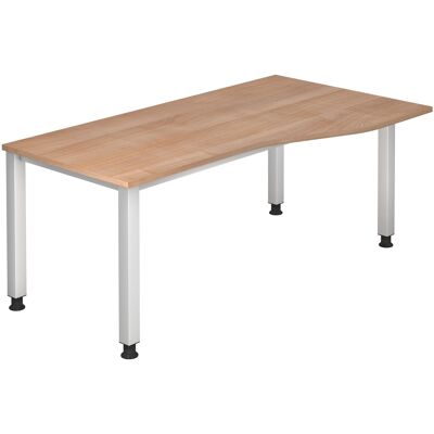 HAMMERBACHER Bureau réglable Noyer - Trapezoïde 180x80/100cm - Publicité HAMMERBACHER Bureau réglable Noyer - Trapezoïde 180x80/100cm - Publicité