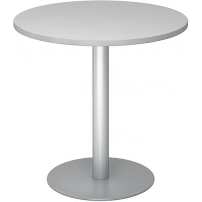 Table de réunion Kaiserkraft - Ø 800 mm, 755 mm de haut, cadre argenté, dessus gris clair - Publicité Table de réunion Kaiserkraft - Ø 800 mm, 755 mm de haut, cadre argenté, dessus gris clair - Publicité