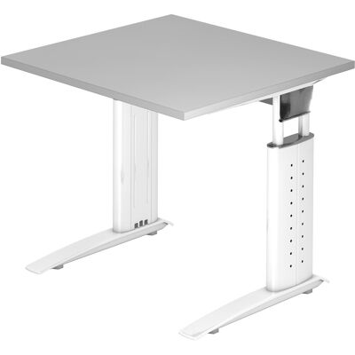 hjh OFFICE PRO UNDA 8 W Bureau réglable en hauteur - 80x80 - Gris/Blanc - Publicité hjh OFFICE PRO UNDA 8 W Bureau réglable en hauteur - 80x80 - Gris/Blanc - Publicité