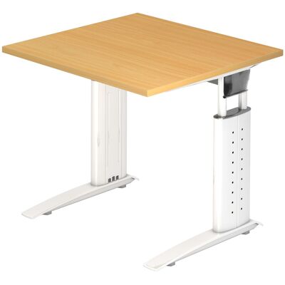 hjh OFFICE PRO UNDA 8 W Bureau réglable en hauteur - Hêtre/Blanc - Publicité hjh OFFICE PRO UNDA 8 W Bureau réglable en hauteur - Hêtre/Blanc - Publicité