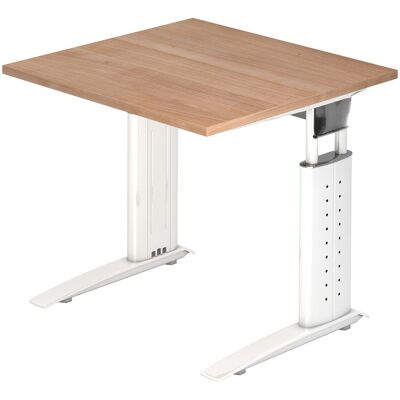 hjh OFFICE PRO UNDA 8 W Bureau réglable en hauteur - Noyer/Blanc - Bureau - Publicité hjh OFFICE PRO UNDA 8 W Bureau réglable en hauteur - Noyer/Blanc - Bureau - Publicité
