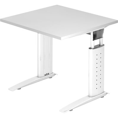 HAMMERBACHER US08 Bureau réglable en hauteur blanc 80x80cm - Publicité HAMMERBACHER US08 Bureau réglable en hauteur blanc 80x80cm - Publicité