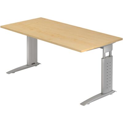 HAMMERBACHER Marque US16 - Bureau réglable en hauteur - Rectangulaire, Hêtre, Argent - Publicité HAMMERBACHER Marque US16 - Bureau réglable en hauteur - Rectangulaire, Hêtre, Argent - Publicité