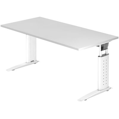 Bureau réglable en hauteur HAMMERBACHER US16 - Blanc 160x80 cm - Publicité Bureau réglable en hauteur HAMMERBACHER US16 - Blanc 160x80 cm - Publicité