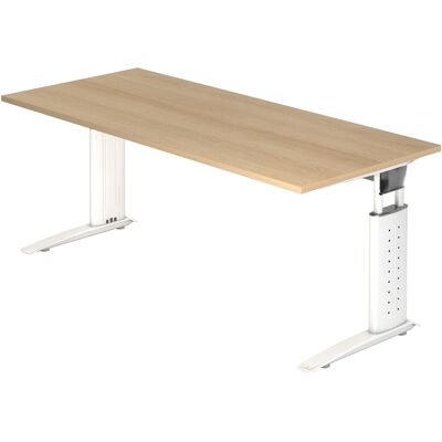 hjh OFFICE PRO UNDA 19 W Bureau réglable - Chêne/Blanc - Bureau de bureau - Publicité hjh OFFICE PRO UNDA 19 W Bureau réglable - Chêne/Blanc - Bureau de bureau - Publicité