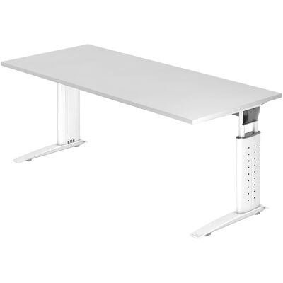 Bureau réglable en hauteur HAMMERBACHER US19 - 180x80cm Blanc - Publicité Bureau réglable en hauteur HAMMERBACHER US19 - 180x80cm Blanc - Publicité
