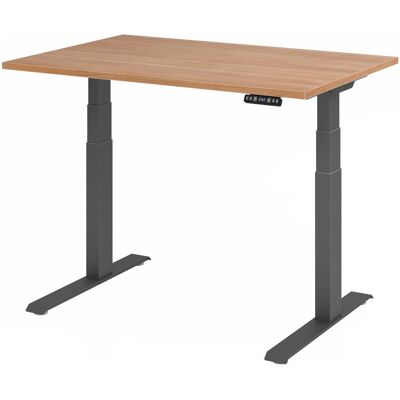 HAMMERBACHER Bureau réglable en hauteur - Noyer - 120x80cm - Publicité HAMMERBACHER Bureau réglable en hauteur - Noyer - 120x80cm - Publicité