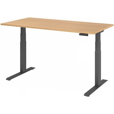 Bureau électrique en chêne ajustable - 160x80cm - Publicité Bureau électrique en chêne ajustable - 160x80cm - Publicité
