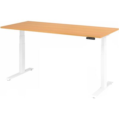 Bureau assis/debout électrique Hammerbacher - Blanc 180x80 cm - Publicité Bureau assis/debout électrique Hammerbacher - Blanc 180x80 cm - Publicité