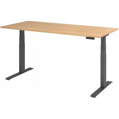 Bureau électrique réglable en hauteur Hammerbacher - Chêne & Gris - Publicité Bureau électrique réglable en hauteur Hammerbacher - Chêne & Gris - Publicité