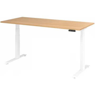 Bureau électrique réglable en hauteur Hammerbacher - Cadre en acier blanc, Plateau en chêne - Publicité Bureau électrique réglable en hauteur Hammerbacher - Cadre en acier blanc, Plateau en chêne - Publicité