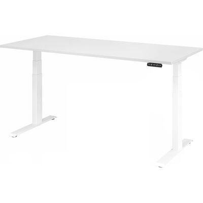 Bureau électrique ajustable en hauteur - Blanc 180x80cm - Publicité Bureau électrique ajustable en hauteur - Blanc 180x80cm - Publicité