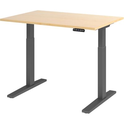 Bureau électrique réglable Hammerbacher - Érable et Pied en C Gris - Publicité Bureau électrique réglable Hammerbacher - Érable et Pied en C Gris - Publicité
