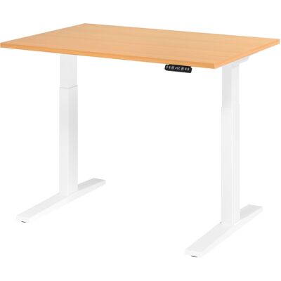 HAMMERBACHER Bureau Électrique Réglable en Hauteur - Hêtre, Pied en C, 120x80 cm - Publicité HAMMERBACHER Bureau Électrique Réglable en Hauteur - Hêtre, Pied en C, 120x80 cm - Publicité
