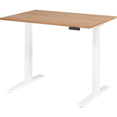 Bureau réglable en hauteur HAMMERBACHER - Noyer, Blanc - Publicité Bureau réglable en hauteur HAMMERBACHER - Noyer, Blanc - Publicité