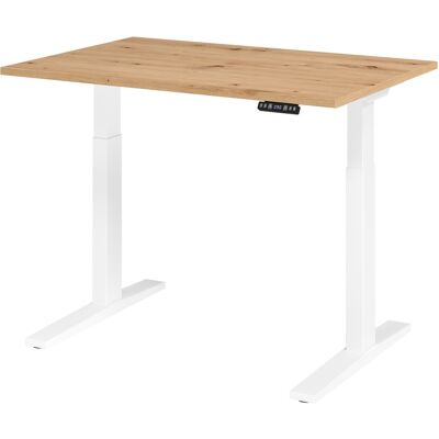 HAMMERBACHER Bureau électrique - Blanc & Chêne - 120x80cm - Publicité HAMMERBACHER Bureau électrique - Blanc & Chêne - 120x80cm - Publicité