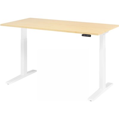 Bureau électrique réglable en hauteur Hammerbacher - Chêne, Pied en C blanc, 160x80cm - Publicité Bureau électrique réglable en hauteur Hammerbacher - Chêne, Pied en C blanc, 160x80cm - Publicité
