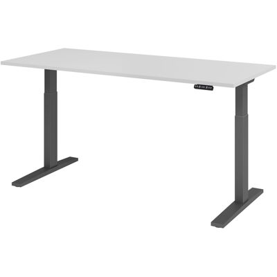 Bureau électrique réglable en hauteur Hammerbacher - Gris clair - 180x80 cm - Publicité Bureau électrique réglable en hauteur Hammerbacher - Gris clair - 180x80 cm - Publicité